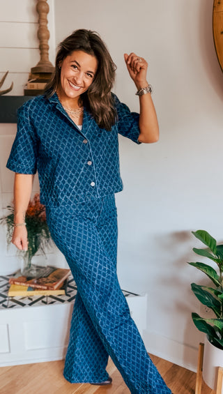 NAOMI DIAMOND DENIM SHIRT