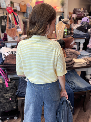 TALEEN S/S MOCK NECK SWEATER
