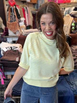TALEEN S/S MOCK NECK SWEATER