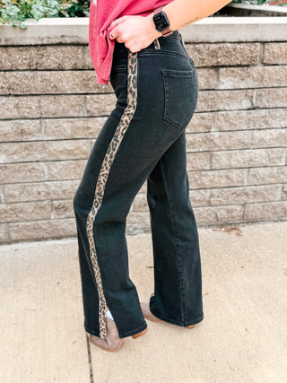 LEOPARD STRIPE DENIM
