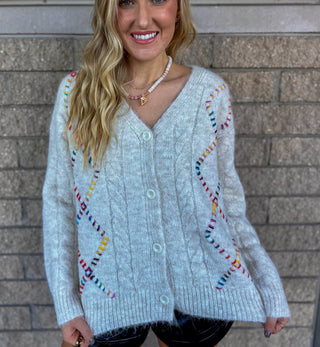 SWEET STITCHES MULTICOLOR CARDI