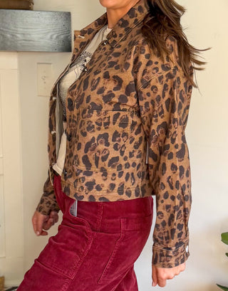 LEOPARD DENIM JACKET