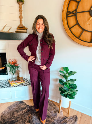 KAYLA OXBLOOD PULL ON TROUSER