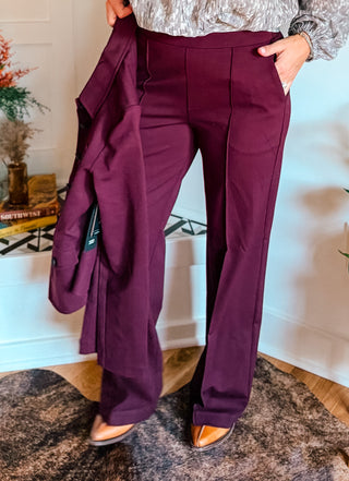 KAYLA OXBLOOD PULL ON TROUSER