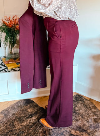 KAYLA OXBLOOD PULL ON TROUSER