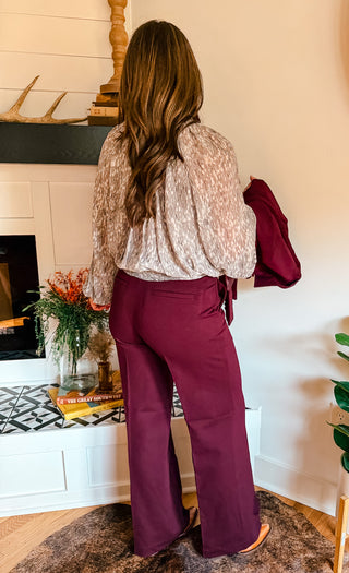KAYLA OXBLOOD PULL ON TROUSER