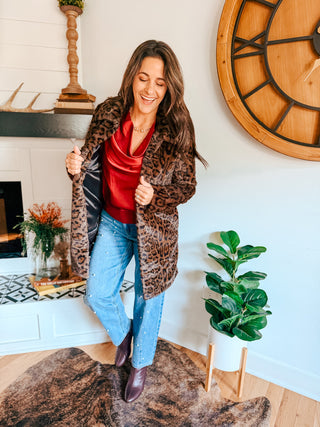 LEOPARD LOVE FAUX FUR COAT