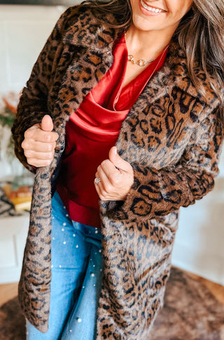 LEOPARD LOVE FAUX FUR COAT