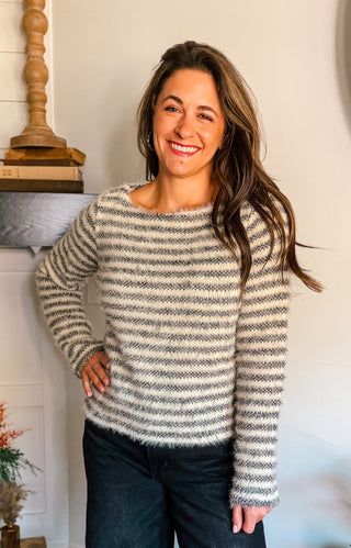 COZY CLOUD STRIPED SWEATER