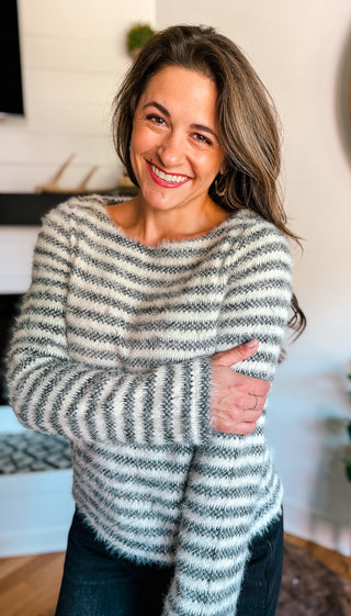COZY CLOUD STRIPED SWEATER