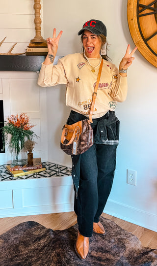 GAME DAY EMBROIDERED SWEATER