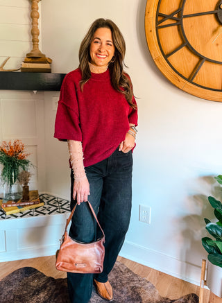 CRIMSON DREAM DOLMAN SWEATER