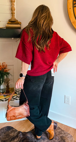 CRIMSON DREAM DOLMAN SWEATER