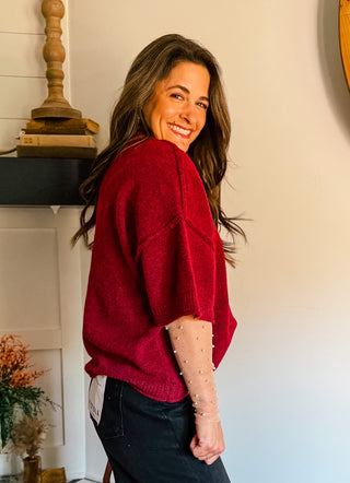 CRIMSON DREAM DOLMAN SWEATER