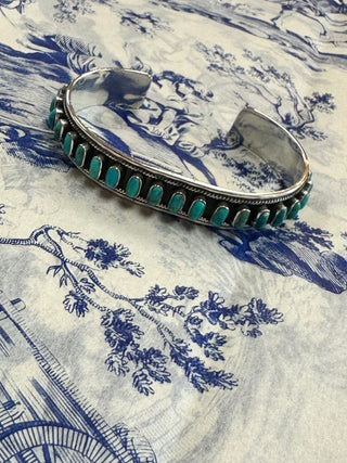 BOHO LARGE TURQUOISE RECTANGLE CUFF