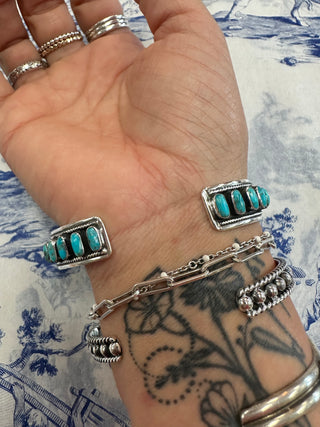 BOHO LARGE TURQUOISE RECTANGLE CUFF