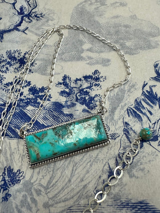 BOHO TURQUOISE RECTANGLE NECKLACE