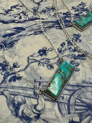 BOHO TURQUOISE RECTANGLE NECKLACE