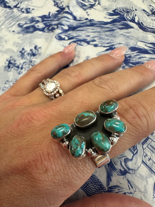 BOHO TURQUOISE CLUSTER RING