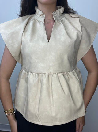THML-DAISY LEATHER TOP