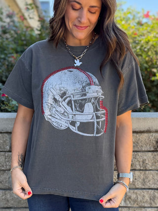 FOOTBALL RED GLAM HELMET TEE