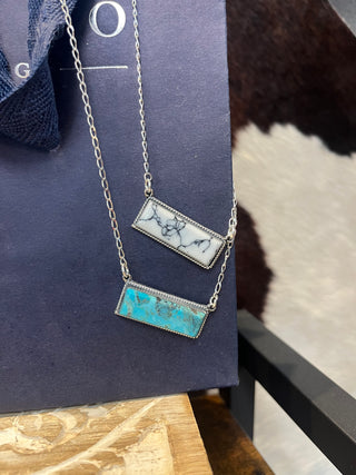 BOHO HOWLITE BAR NECKLACE