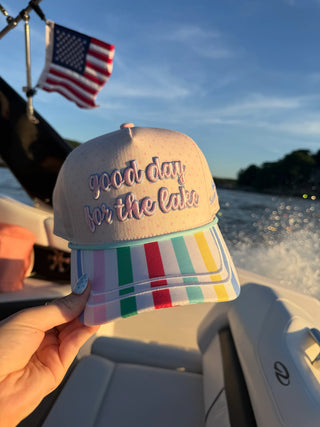 GOOD DAY FOR THE LAKE STRIPED HAT 