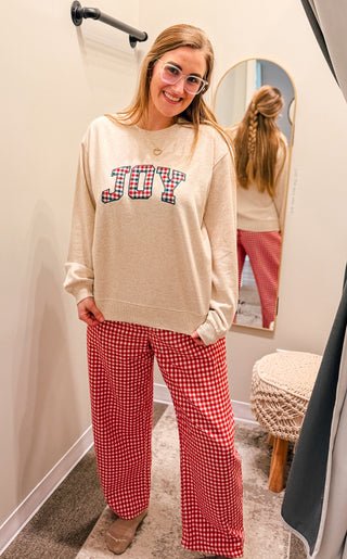 GINGHAM RED PANTS