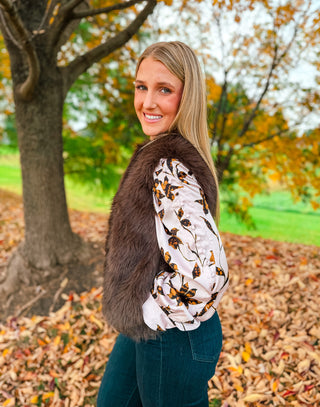 REBECCA BUTTON SLV FLORAL BLOUSE