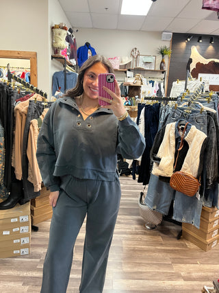 VH- CHARCOAL WIDE LEG PANT