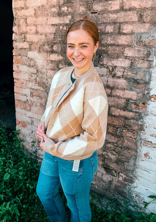 AUTUMN ARGYLE CARDI