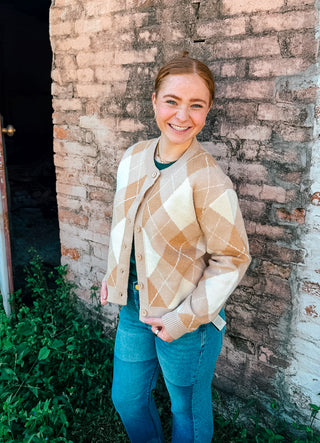 AUTUMN ARGYLE CARDI