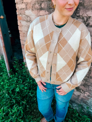 AUTUMN ARGYLE CARDI