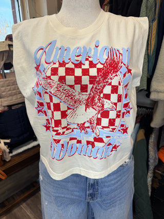 AMERICAN WOMAN MUSCLE T