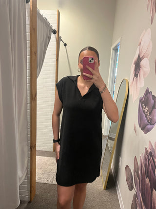 TRES BIEN- KNIT COLLARD DRESS