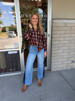 ADRIANNA DISTRESSED FLANNEL