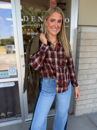 ADRIANNA DISTRESSED FLANNEL
