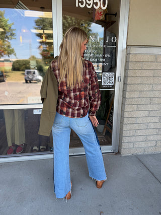 ADRIANNA DISTRESSED FLANNEL