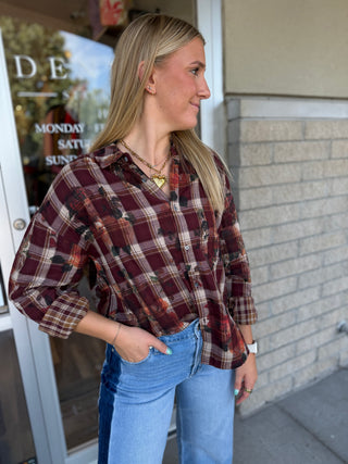 ADRIANNA DISTRESSED FLANNEL