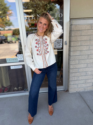 ORIANA L/S FLORAL BLOUSE