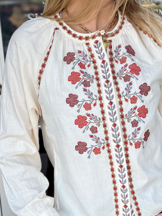 ORIANA L/S FLORAL BLOUSE