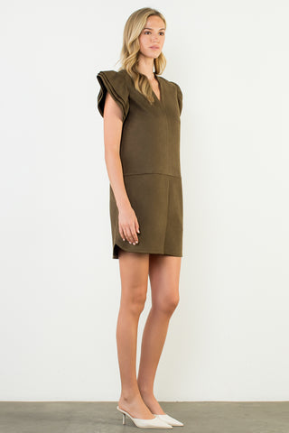 THML-FLUTTER SLEVE SUEDE