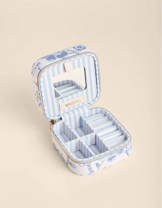 Toile travel jewelry case