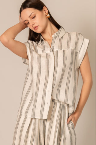 STRIPED LINEN SHIRT