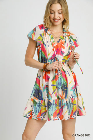 UMGEE-TROPICAL PRINT MINIDRESS