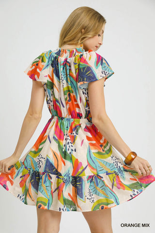 UMGEE-TROPICAL PRINT MINIDRESS