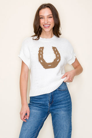 STAR DROP-HORSESHOE SWEATER