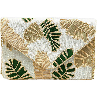 LAC  SUMMER LEAF BEADED CLUTCH