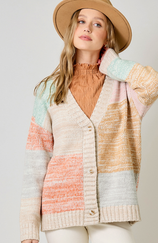 MY-COLOR BLOCK CARDIGAN