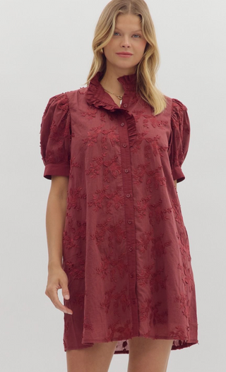 ENT- POPPI DRESS- BURGUNDY